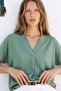 Wide Short Sleeve Blouse - Mint - 3