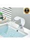 BATHROOM SINK BATTERY WHITE/CHROME WATERFLY NEW OVAL DESIGN