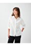 White 100% Linen Straight Cut Long Sleeve Woven Shirt - 3