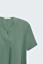 Wide Short Sleeve Blouse - Mint - 6