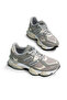 Unisex Gray Beige Poly Sole Anorak Patterned High Sole Lace-Up Sports Shoes - 3