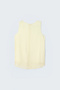 Textured Sleeveless Blouse - Yellow - 6