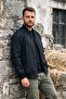 Men's College Collar Seasonal Jacket Single Top Reu-9127 Black