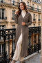 Patterned Long Mercerized Cardigan N3257 Mink - 3