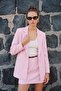 Linen Look Jacket - Pink