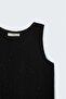 Textured Sleeveless Blouse - Black - 6