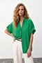 Casual Shirt with Sleeve Detail - Green