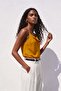 Strappy Collared Blouse - Safran - 2