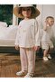 Oversize T-Shirt Pants Set 2-10 Years Old Ecru Orange Striped