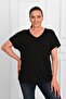 Women's V-neck Large Size T-shirt 1486-23 - 4