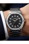 Men's Wristwatch with Steel Case and Strap Black Dial 2 Years Warranty Original