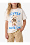Cotton Crew Neck Short Sleeve Teddy Bear Printed T-Shirt - 2