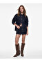 Cotton Stitching Detailed Classic Collar Snap Button Long Sleeve Denim Shirt