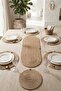 8 Piece Luxury American Service Set 6 Plates 1 Bread Basket 1 Runner Sewn Non-Removable Table Organizer Organizer Gift - 4