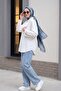 Pocketed Wide Leg Zippered Jeans - Ice Blue - 5