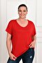 Women's V-neck Large Size T-shirt 1486-23 - 4