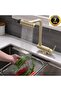 Kitchen Window Front Folding Sink Faucet Rustic New 4-Function Faucet Matte Gold Imported with 7 Years Warranty