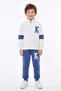 3 Thread Embroidered Half-Zipper Boys' 2-Piece Set - 2