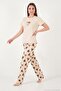 Cotton Regular Fit Patterned Crew Neck Pajamas Set Women's Pajama Set 65790784 - 2