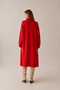 Women's Red Shawl Collar Long Knit Cardigan - 5