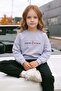 Teddy Bear Printed Oversize Girls' Sweatshirt