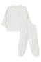 Organic Cotton Pieces of 0-6 Month Baby Pajama Set - Ecru - 6