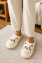 Caty Ecru Plush Cat Figured Closed Toe Non-Slip Winter Warm Comfortable Women's Home Bundle Dowry Slippers - 4