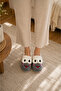 Kroaky Gray Plush Frog Figured Closed Toe Non-Slip Winter Warm Comfortable Women's Home Bohça Dowry Slippers - 3