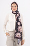 Flower Pattern Cotton Shawl, Imported Fabric, High Quality & New Season Shawl, Rosea Collection " Brown-Beige " - 3