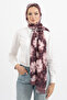 Flower Pattern Cotton Shawl, Imported Fabric, High Quality & New Season Shawl, Rosea Collection " Brown-Powder Stone " - 5