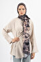 Flower Pattern Cotton Shawl, Imported Fabric, High Quality & New Season Shawl, Rosea Collection "Smoke-Late" - 4