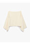 Viscose Blended Slim Fit 3/4 Wide Long Batwing Sleeve Boat Neck Crop Sweater Flowy - 6