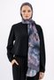 Flower Pattern Cotton Shawl, Imported Fabric, High Quality & New Season Shawl, Rosea Collection "Smoke Gray" - 4