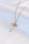 316L Steel Gold Color Winged Heart Model Zircon Stone Detail Women's Necklace - 2