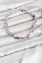 Brass Silver Color Pink and Purple Zircon Stone Flower Model Women's Bracelet - 2