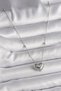 316L Steel Silver Color Ball Detail Chain Heart Model Women's Necklace - 2