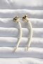 Brass Cream Color Botega Earrings - 4