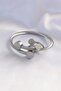 316L Steel Silver Color Oval Accessory Twist Model Bracelet and Ring Combination - 2