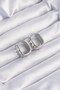 Brass Silver Color Zircon Stone Minimal Hoop Earrings - 2