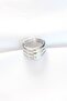Silver Color Adjustable Striped Bombe Ring - 2