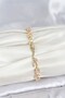 Brass Gold Color Pink Zircon Stone Flower Model Women's Bracelet - 2