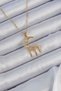 316L Steel Chain Gold Color Embroidered Zircon Stone Moon Necklace