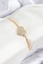 Brass Zircon Stone Heart Model Gold Color Elevator Women's Bracelet