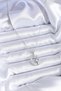 316L Steel Silver Color Zircon Stone Crescent Star Model Women's Necklace - 2