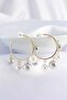 Brass Silver Color Heel Model Gold Color Hoop Earrings - 2