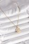 316L Steel Gold Color Chain Locket Zircon Stone Heart Model Women's Necklace - 2