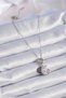 316L Steel Silver Color Zircon Stone Moon Star Figure Charm Model Women's Necklace - 2