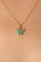 Gold Green Color Butterfly Figure Women's Necklace - 2