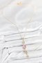 Brass Chain Pink Gold Color Zircon Stone Y Necklace - 2