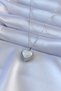 316L Steel Silver Color Pearl Heart Model Zircon Stone Women's Necklace